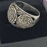 Красив сребърен пръстен роза #ДТ, снимка 6 - Пръстени - 44327047