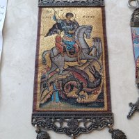  Тъкана Икона Свети Георги , снимка 1 - Икони - 40971457