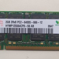 HYNIX 2GB SODMIM 2Rx8 PC2 - 6400S - 666 - 12 DDR2, снимка 1 - Части за лаптопи - 44385767