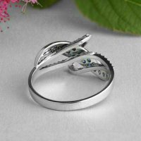Дамски пръстен със сапфири и топази, снимка 4 - Пръстени - 41874540