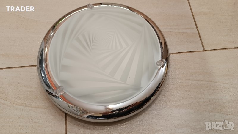 ПЛАФОН КРЪГ  лампа осветително тяло LIGHTSTYLE  сребро хром, снимка 1