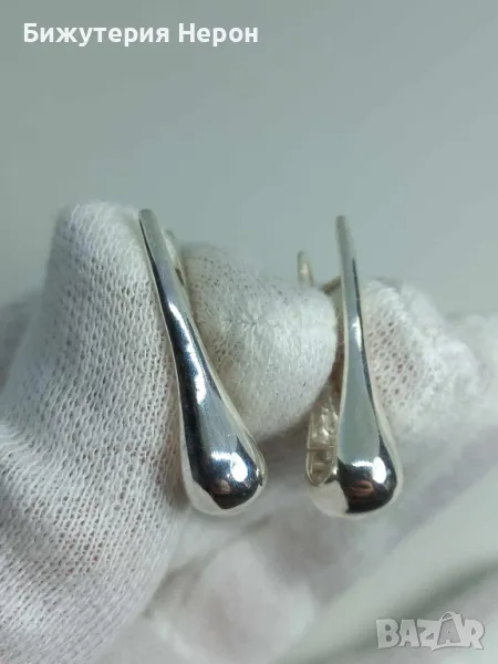 Сребърни обеци, снимка 1