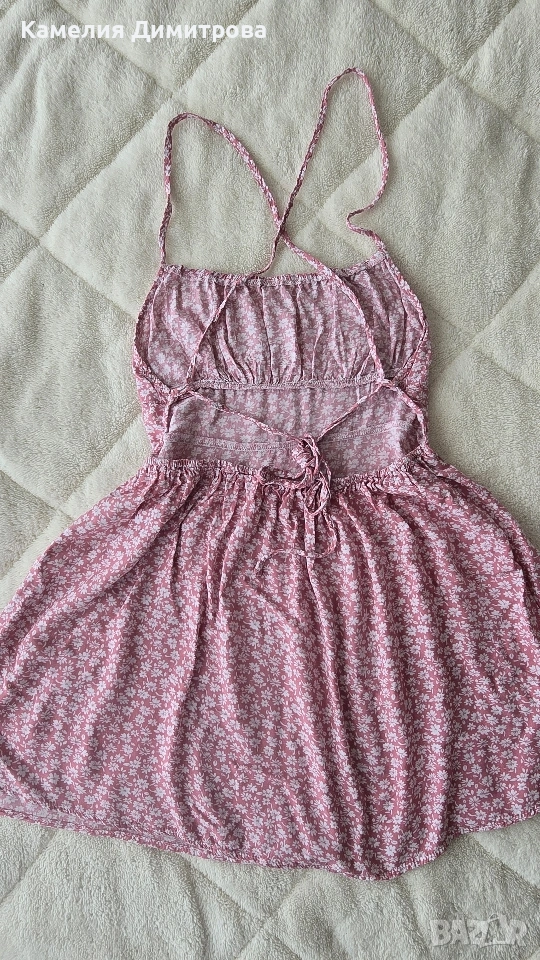 Розова лятна рокличка на цветя – лека и ефирна, снимка 1