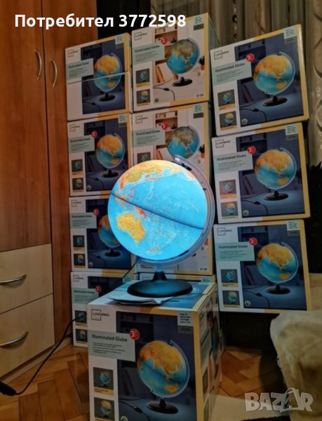 Голям географски глобус - ЛЕД ЛАМПА, снимка 1