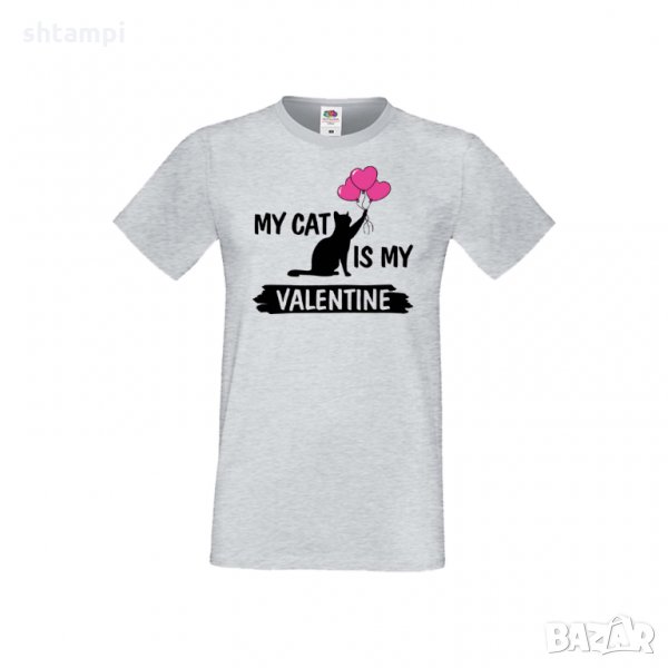 Мъжка тениска Свети Валентин My Cat Is My Valentine 2, снимка 1