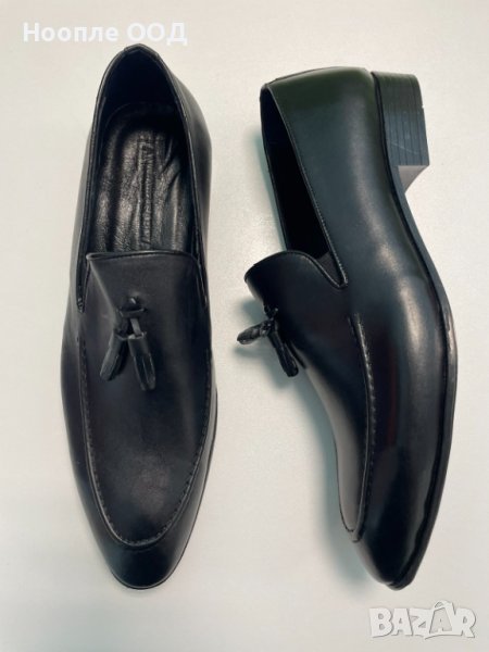 Мъжки кожени официални обувки - Черни - 47, снимка 1