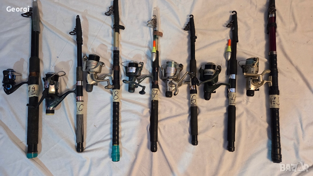 Стари Рибарски Въдици, Спининги, Пръчки  с машинки, макари. , снимка 1