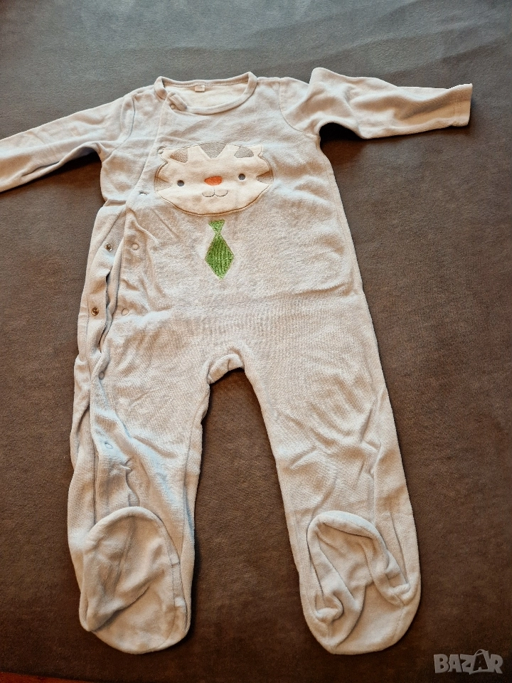 1-2г 92см Гащеризон с дълъг ръкав, полар, син, без следи от употреба , снимка 1