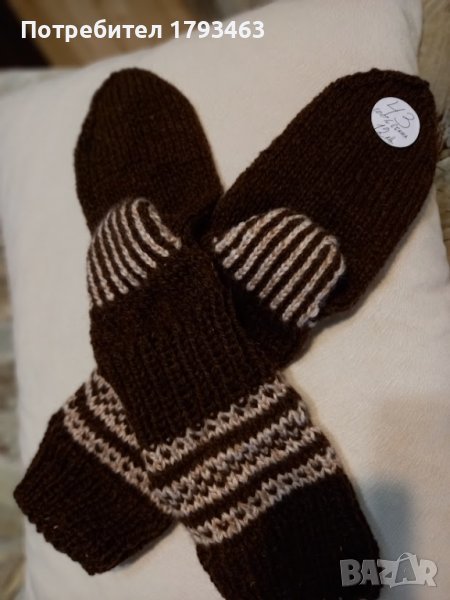 Ръчно плетени мъжки чорапи от вълна размер 43, снимка 1