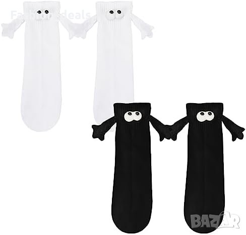 Нови 2 чифта забавни чорапи за двойки с магнитно засмукване 3D кукла Влюбени Мъже Жени, снимка 1