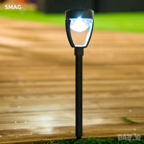 Слънчев соларен фенер лампа Черен полумесец 27см S_1178476, снимка 1