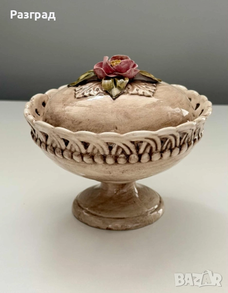 Винтидж италианска порцеланова кутийка, снимка 1