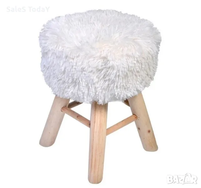 Табуретка декоративна, 100кг, 32x42 cm , бял, снимка 1