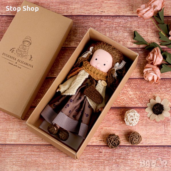 Waldorf Doll Ръчно изработена плюшена кукла, пълнена плюшена щастлива кукла изненада подарък парца, снимка 1
