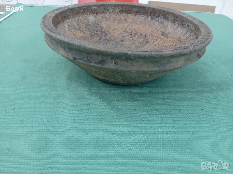 Стара глинена/керамична паница, снимка 1