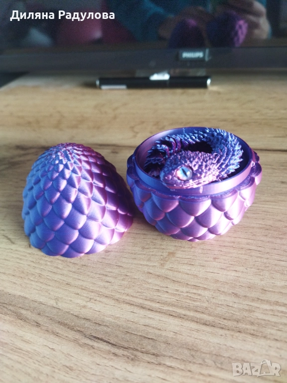 3D принтирана змия в яйце, снимка 1