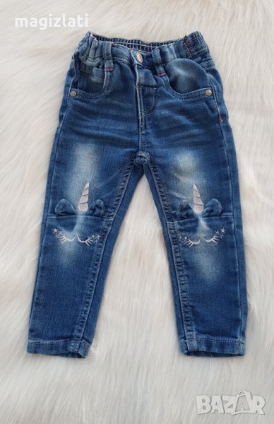 Дънки Еднорог - размер 12-18 месеца, снимка 1