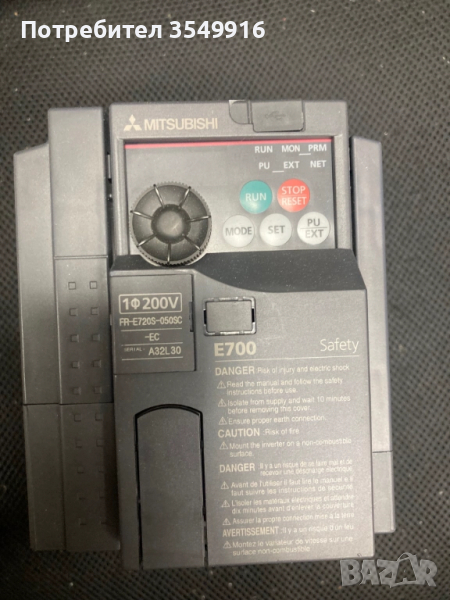 Честотен регулатор(инвертор) Mitsubishi 0,75кw/220V, снимка 1