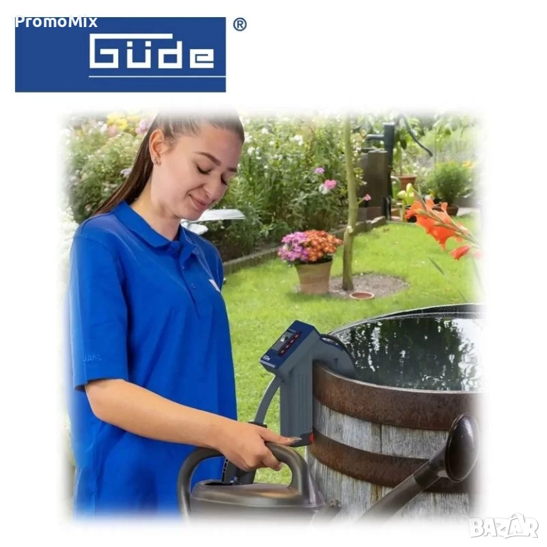 Акумулаторна водна помпа Gude RFP 12 201 04 1500 лч 12V Помпа за варели бидони бурета с батерия и за, снимка 1