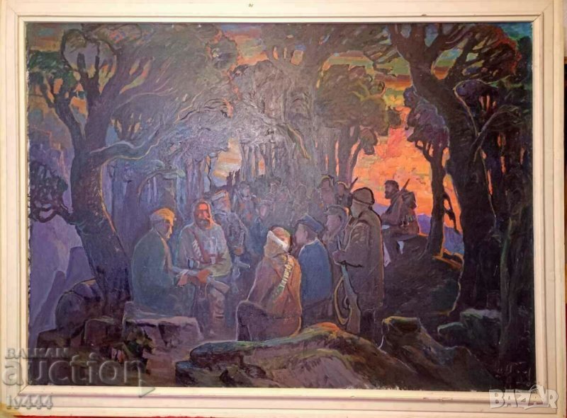 ЛЮБЕН ПЕТРОВ ОГРОМНА БЪЛГАРСКА МАСЛЕНА КАРТИНА - ВРЪХ ОРЕЛА , снимка 1