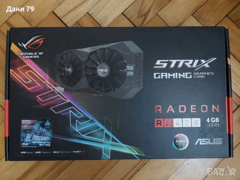 Видео карта ASUS STRIX-RX470-  GDDR5, 256 bit,HDMI, снимка 1