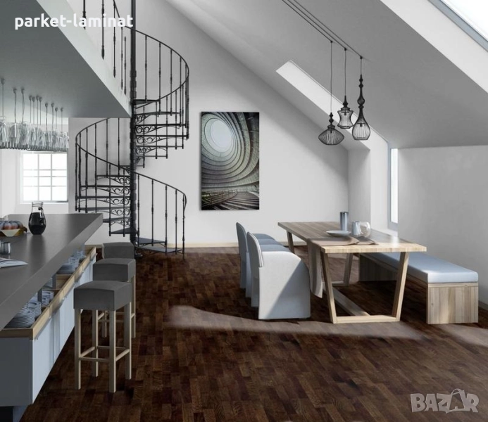 Трислоен паркет Дъб Какао, снимка 1