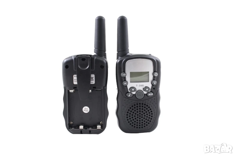 Уоки Токи 3 км с Фенер и LCD Черен 1 бр , снимка 1