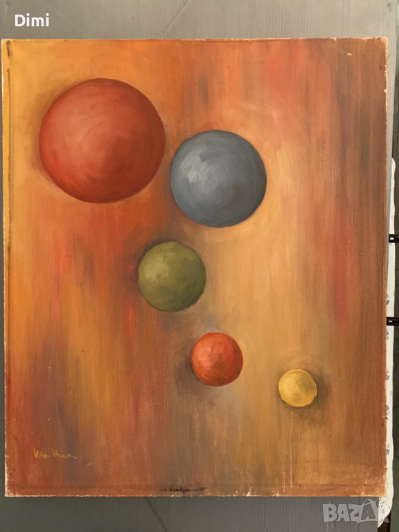 ИВА НИКОЛОВА масло "Космос" , снимка 1