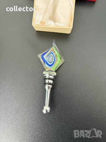 Тапа за бутилка стил Мурано. №7417, снимка 2 - Антикварни и старинни предмети - 51918154