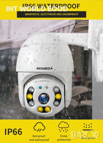INQMEGA 1080P 2MP PTZ Камера 4× зуум Нощно виждане Детекция на движение Двупосочно аудио IP66 , снимка 6 - IP камери - 52062637