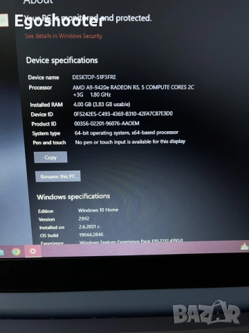 Lenovo IdeaPad Slim 1-14AST-05, снимка 5 - Лаптопи за дома - 56248598