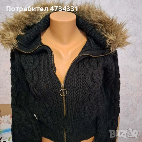 Черна Жилетка с пух