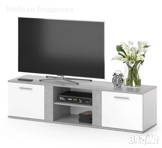 Тв шкаф светло сиво 2711, снимка 4 - Секции и витрини - 53790495