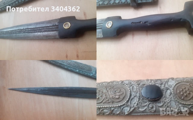 Кавказка кама кинжал нож острие с кания, снимка 7 - Антикварни и старинни предмети - 50667096
