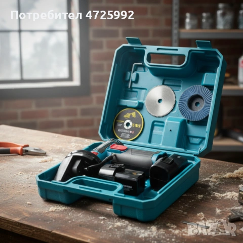 Мини ъглошлайф KraftRoyal 24V 6Ah с безчетков мотор и 2 батерии за бързо и прецизно рязане, снимка 3 - Ъглошлайфи - 53341465