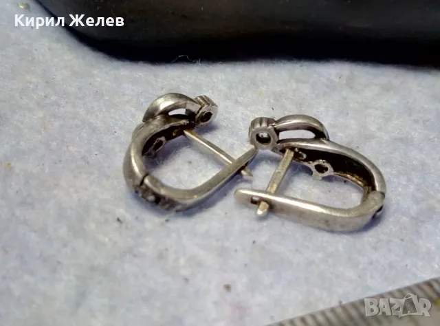 ПРЕКРАСНИ СКЪПОЦЕННИ АНГЛИЙСКИ СРЕБЪРНИ ОБЕЦИ СРЕБРО 925 с БЛЕСТЯЩИ ФАСЕТИРАНИ ЦИРКОНИ 48252, снимка 6 - Обеци - 49601470