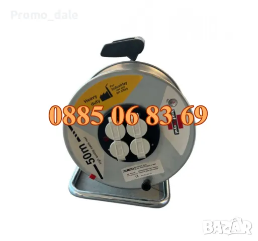 Ел. удължител макара 50 метра с 4 гнезда, снимка 3 - Други инструменти - 49430106