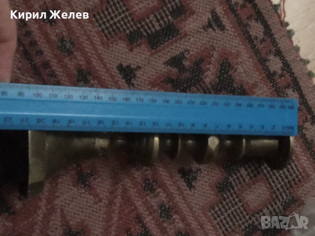 Античен месингов свештник 54274, снимка 3 - Антикварни и старинни предмети - 53637658