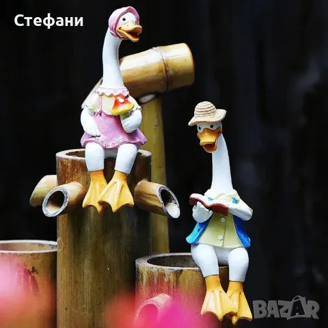 Декоративни градински фигурки чифт влюбени патици 2 бр., снимка 3 - Градински мебели, декорация  - 56154278