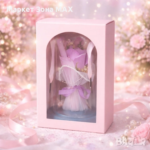 Светеща роза в купол – нежен подарък за специален човек, снимка 3 - Подаръци за жени - 53066928