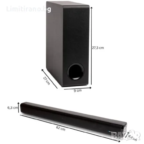 Blaupunkt LS 2225 – 2.1 Саундбар със субуфер, 60W, Bluetooth 5.0, HDMI ARC, снимка 3 - Аудиосистеми - 55801675
