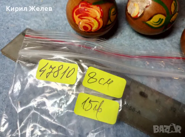 Три СТАРИ РУСКИ ДЪРВЕНИ ИГРАЧКИ КЕГЛИ РЪЧНО ФЛОРАЛНО ИЗРИСУВАНИ 47810, снимка 7 - Колекции - 47686323