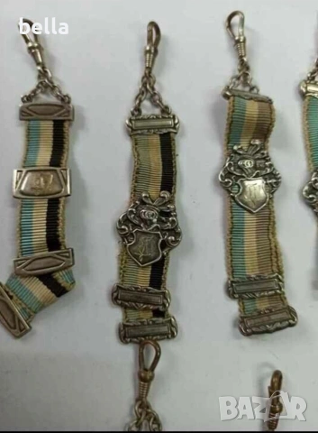 Лот от 7 автентични немски студентски ленти (Bierzipfel) със сребро, снимка 3 - Антикварни и старинни предмети - 53678135