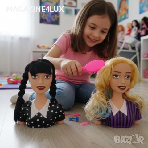 Стилни прически с кукла за оформяне на прически с гребен 