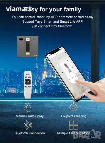 Робот за почистване на прозорци ABIR WD8, подходящ и за безрамкови прозорци, снимка 13 - Прахосмукачки - 50526824