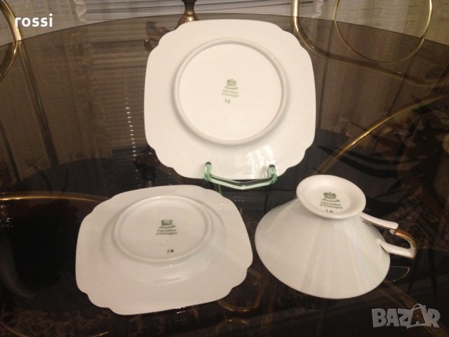 Bavaria 1930-те г. Ново немско трио за кафе/чай и десерт чаша чинии, сервиз, сет, чиния, снимка 8 - Колекции - 34764354