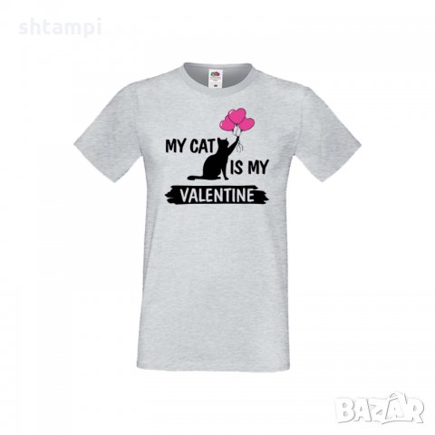 Мъжка тениска Свети Валентин My Cat Is My Valentine 2