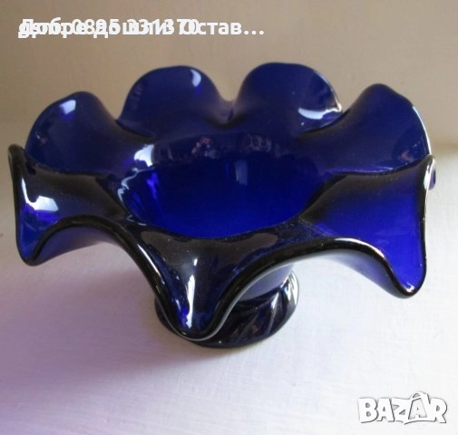 Сини: вази, 2 броя кобалт сини чинийки с форма на мида и топче, снимка 14 - Други - 40203751