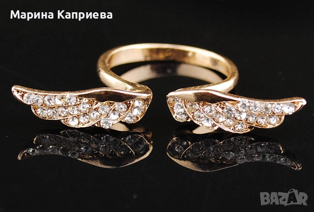 Пръстен "Ангелски криле" - бронзов или златист /А-48/, снимка 2 - Пръстени - 15195199