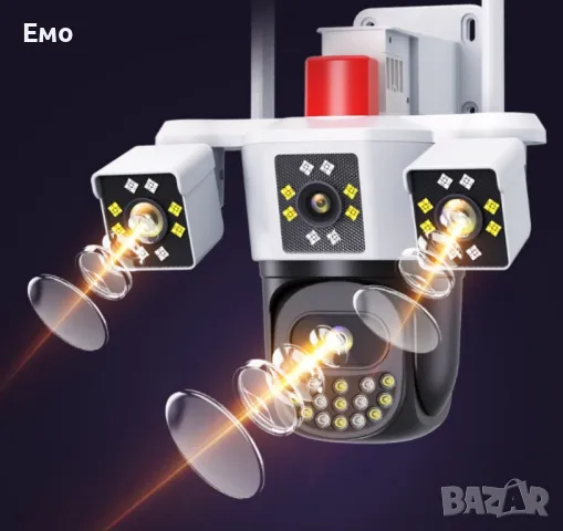 Безжична 4G WiFi камера за наблюдение с триекранен монитор, водоустойчива - Гаранция: 12 месеца., снимка 3 - IP камери - 48348719